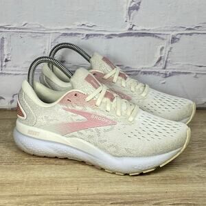 Brooks Ghost 16 White Pink Running Shoes Women's Size 6 Athletic Gym Sneakers